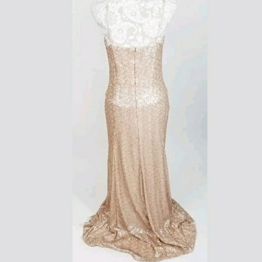 Nicole Miller New York sequin gown blush size 10 - Picture 5 of 8